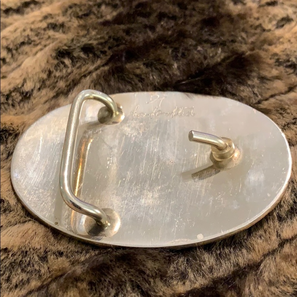 Custom-Country Western buckle - silver/pewter A79 - Picture 3 of 4